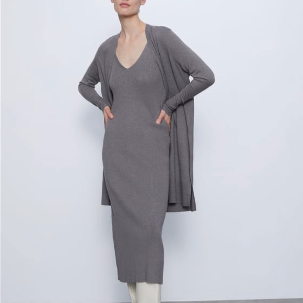 Zara Ribbed Knit Dress, Small. NEW with tags